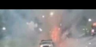 Trailer carrying fireworks ignites in spectacular display on Tennessee highway