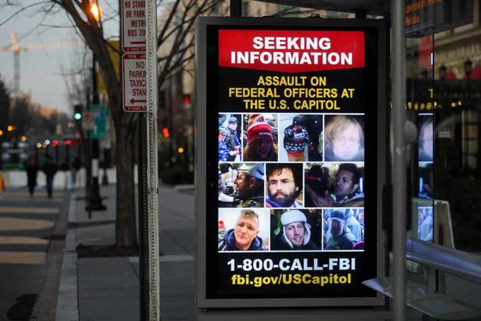 shutterstock_1894494541 Bus stop display with FBI notice showing multiple suspect photos